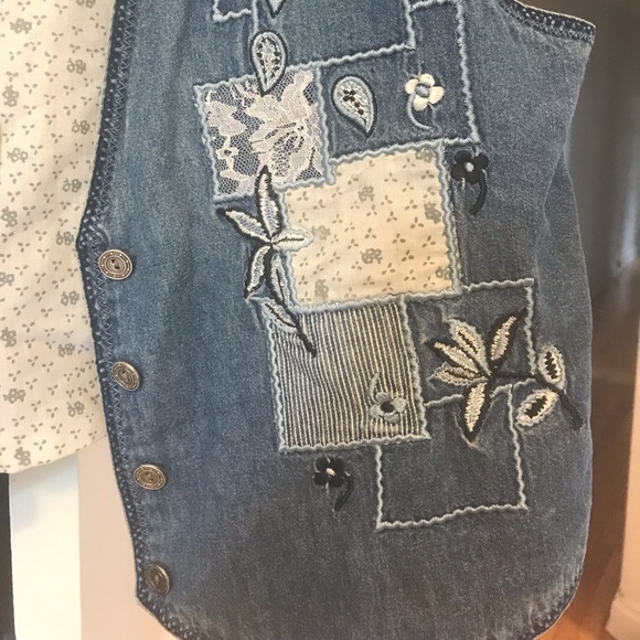 Vintage Denim Patchwork Vest - Picture 2 of 11